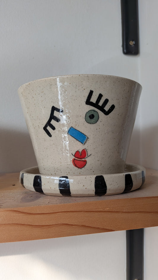 Cheeky Girl Plant Pot & Saucer