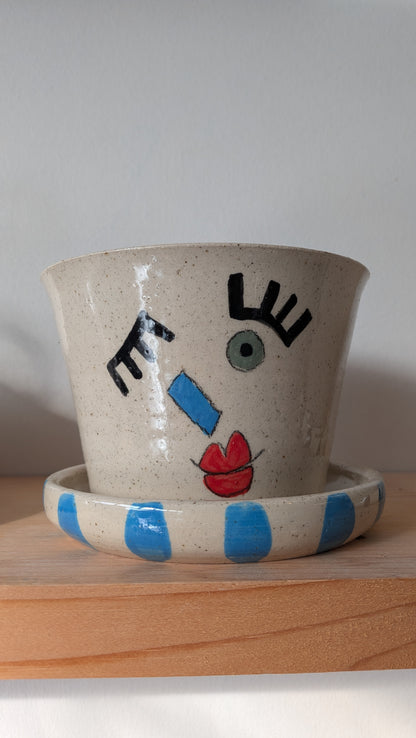 Cheeky Girl Plant Pot & Saucer